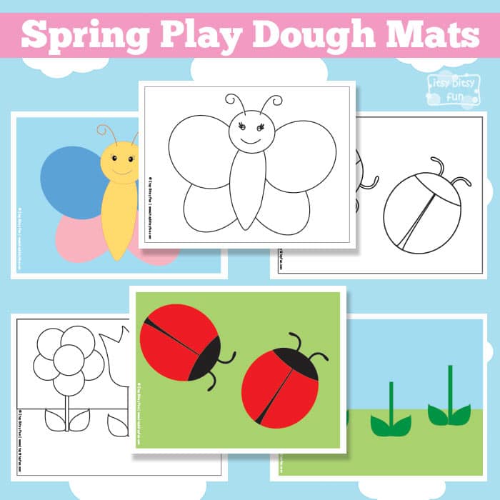 Spring Play Dough Mats - Free Printable - Itsy Bitsy Fun
